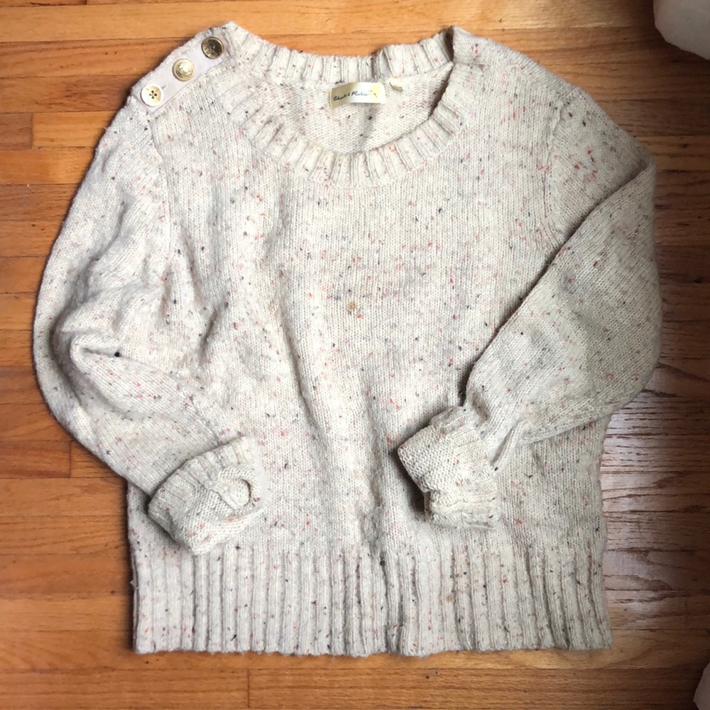anthropologie button shoulder sweater